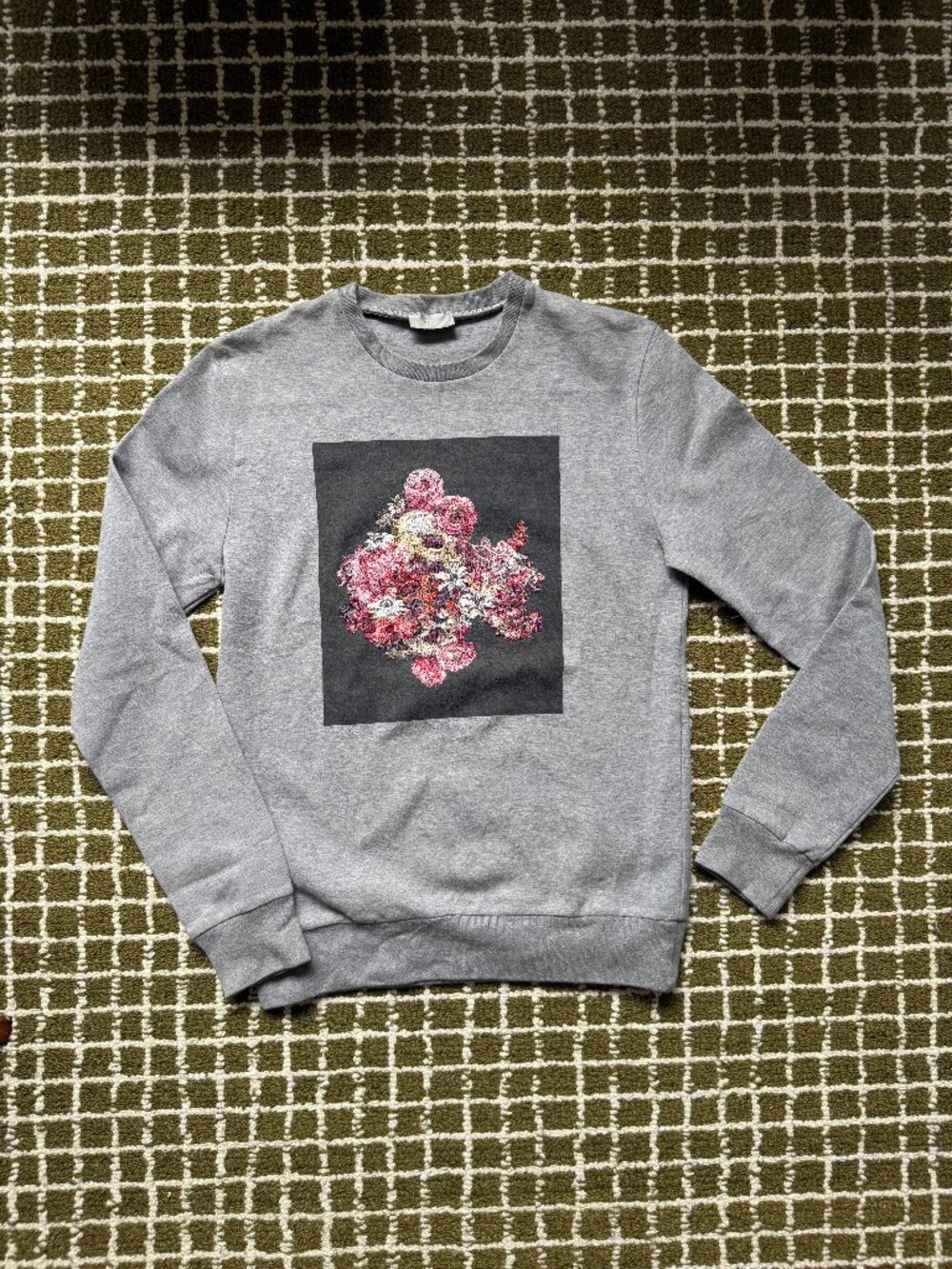 Dior Homme Skull Floral Embroidered Crewneck Sweatshirt XS